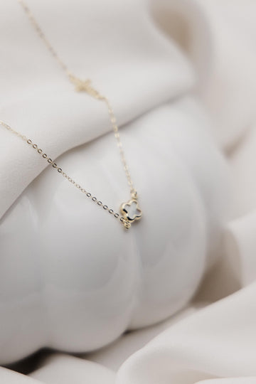 Χρυσό κολιέ Κ14 σταυρουδάκια με ζιργκόν και φίλντισι NL5103.210